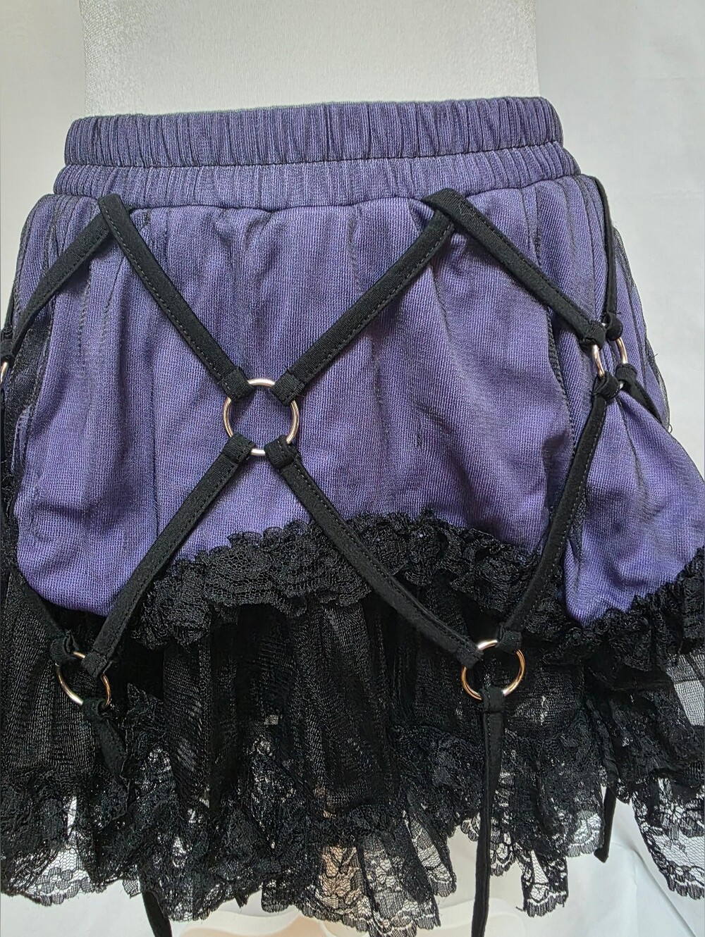 GLP Lolita & Punk Purple Black Lace Mini Skirt Goth Punk Size F-Free Size - Picture 2 of 7